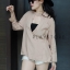 เสื้อเกาหลี พร้อมส่ง เสื้อเชิ้ต มีสายคาดที่คอเป็นโช้คเกอร์