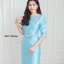 พร้อมส่ง Dress ผ้าไหมแขนสามส่วน