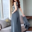 เสื้อผ้าเกาหลี พร้อมส่ง ชุดจั๊มสูท +เสื้อคลุมตัวยาว