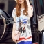 พร้อมส่ง เสื้อคอกลม พิมพ์ลายหอ Eiffel ปารีส