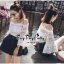 เสื้อลูกไม้ พร้อมส่ง เสื้อลูกไม้ มีสายเดี่ยวเส้นเล็กปรับสายได้