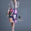 พร้อมส่ง เสื้อลายขวาง มาพร้อมกระโปรงทรงสอบ