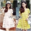พร้อมส่ง เดรสผ้าลูกไม้สุดหวาน เดรสเกาหลี