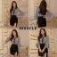 เสื้อผ้าเกาหลี พร้อมส่ง ชุดเซ็ต เสื้อ + กระโปรง