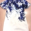 พร้อมส่ง mini dress ลายดอกไม้สีน้ำเงินช่วงไหล่