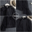 เสื้อผ้าเกาหลี พร้อมส่ง เสื้อซีทรู ตาข่ายอัดพลีทผูกโบว์
