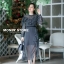 เดรสเกาหลี พร้อมส่ง เดรสชีฟอง แหวกผ่าด้านหน้าเพิ่มความ sexy