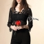 พร้อมส่ง เสื้อผ้าเกาหลี จั้มสูทสีดำแขนยาว