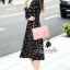พร้อมส่ง แม็กซี่เดรสทรงยาวคลุมเข่า พิมพ์ลายสับปะรดเล็กๆ