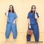 เสื้อผ้าเกาหลี พร้อมส่ง ชุดเซ็ตผ้ายีนส์นำเข้าฟอก