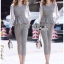 เสื้อผ้าเกาหลี พร้อมส่ง เสื้อและกางเกงทอลายสก็อตสีเทา