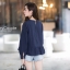 เสื้อเกาหลี พร้อมส่ง เสื้อคอกลม ปักลายสวนดอกไม้