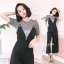 เสื้อผ้าเกาหลี พร้อมส่ง เสื้อแขนสั้น + เอี้ยมสายโซ่