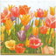 แนวภาพดอกไม้ ดอกทิวลิป Tulip หลากสี เป็นภาพครึ่งแผ่น กระดาษแนพกิ้นสำหรับทำงาน เดคูพาจ Decoupage Paper Napkins ขนาด 33X33cm