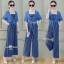 เสื้อผ้าเกาหลี พร้อมส่ง set เสื้อคลุม+จั๊มสูท