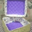 ชิ้นงานดิบ กระจูด ทำ Decoupage งานเพนท์ กล่องเก็บของมีฝาปิด ด้านในบุผ้าวินเทจสุดสวยโทนสีม่วง 8"x 8"x 4"