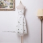 เสื้อผ้าเกาหลี พร้อมส่ง เสื้อคอปสายเดี่ยว+ กระโปรงซีทรู