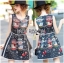 พร้อมส่ง เดรสแขนกุดปักทอลายนกฮูกสุดหวาน
