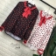 เสื้อเกาหลี พร้อมส่ง เสื้อเชิ้ต คอบัวขลิบคอ ลายหัวใจ