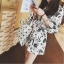 พร้อมส่ง เสื้อตัวยาวพิมพ์ลายดอก