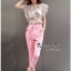 พร้อมส่ง เซตเสื้อลายดอกไม้โทนสีชมพู