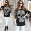 พร้อมส่ง เสื้อเชิ้ตสกรีนลายหัวกะโหลกใหญ่ๆ