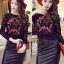 พร้อมส่ง เสื้อจั๊มเปอร์ลูกไม้สีดำ