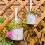 Pre-Order กระถางต้นไม้ทรงกลม แบบแขวน เหล็กเคลือบสี ปั๊มลาย Bonne Journee Zakka มี 2 ขนาด