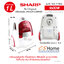 Sharp เครื่องดูดฝุ่น รุ่น EC-NS16-R 1600 วัตต์ (Red) พร้อมแผ่นกรองฝุ่น HEPA Filter รับประกันสินค้า 1ปี