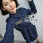 พร้อมส่ง มินิเดรสทรงเชิ้ต คอปกแขนยาว แต่งหมุดสีทอง