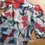 พร้อมส่ง เดรสพิมพ์ลายดอกไม้ปักประดับเชือก