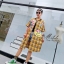 เดรสเกาหลี พร้อมส่ง Dress คอปกเชิ๊ต ลายสก๊อต