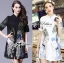 พร้อมส่ง เชิ้ตเดรสแขนสั้นปักลายนกยูงสไตล์จีน