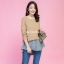 เสื้อเกาหลี พร้อมส่ง เสื้อยื้ด ต่อผ้าริ้ว