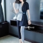 เสื้อผ้าเกาหลี พร้อมส่ง ชุดเซ็ทเสื้อสูท+เข็มขัด+กางเกง