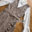 เดรสเกาหลี พร้อมส่ง เดรสลายสก็อตสีเบจทับเสื้อลูกไม้
