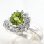 SKJewelryfactory แหวนเงินแท้ ฝังพลอยเพอริดอทแท้ล้อมเพชร ER01643-PDT