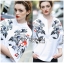 พร้อมส่ง เสื้อแฟชั่นปักลายสไตล์ตะวันออก