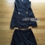 เสื้อผ้าเกาหลี พร้อมส่ง เพลย์สูท ขาสั้นสีขาว-ดำติดพินมุก