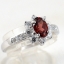 SKJewelryfactory แหวนโกเมนนแท้ ล้อมเพชร ดีไซน์สุดคลาสสิค ไม่มีตกเทรนด์ ตัวเรือนแท้ ER00663-GAN
