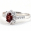 SKJewelryfactory แหวนโกเมนนแท้ ล้อมเพชร ดีไซน์สุดคลาสสิค ไม่มีตกเทรนด์ ตัวเรือนแท้ ER00663-GAN