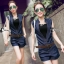 พร้อมส่ง Jumpsuite ผ้า denim แขนกุด