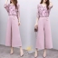 เสื้อผ้าเกาหลี พร้อมส่ง เสื้อลายนกบนกิ่งไม้ กับ กางเกง