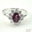SKJewelryFactory แหวนพลอยโรโดไลท์ การ์เน็ตแท้ สีแดงอมม่วง พลอยสวย น้ำใส ล้อมเพชร ER01222-RGN