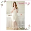 SP087 ชุดนอนกระโปรงยาว สีขาว สวยหวาน สไตล์คุณหนู ผ้าฝ้ายตัดแต่งด้วยผ้าลูกไม้ งานสวยมากคะ