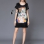 พร้อมส่ง Mini dress ผ้ายืดแขนสั้น ตัวเดรสสีดำผ้านุ่มลื่น