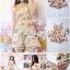 เสื้อผ้าเกาหลี พร้อมส่ง จั๊มสูท ขาสั้นเนื้อผ้าTulle