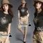 พร้อมส่ง แต่งด้วยเพชรสไตล์ DG ที่ตัวเสื้อและที่แขนเสื้อ