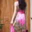 เดรสเกาหลี พร้อมส่ง Dress อัดพลีท ปริ้นลายดอก