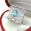 SKJewelryfactory แหวนบลูโทปาซแท้ ดีไซน์ แหวนสี่เหลี่ยมชูยอดพลอย ER01417-SBT